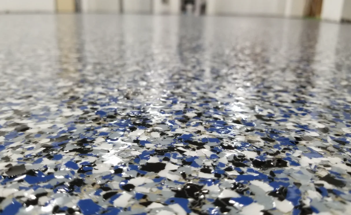 Light across a clean finished flake floor