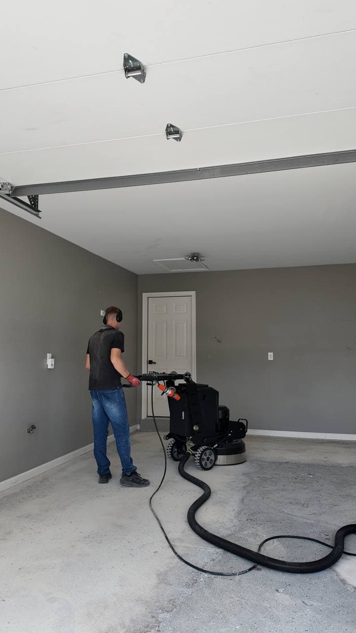 Crew working on a shop floor install